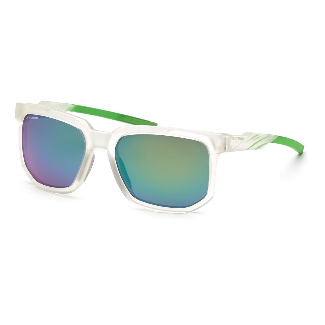 Philipp Plein Sport Men's Sunglasses SSP011-56881Z with Polarized Multi-Layer Grey Lenses, Transparent Injected Frame, Dimensions 56/18/135 mm