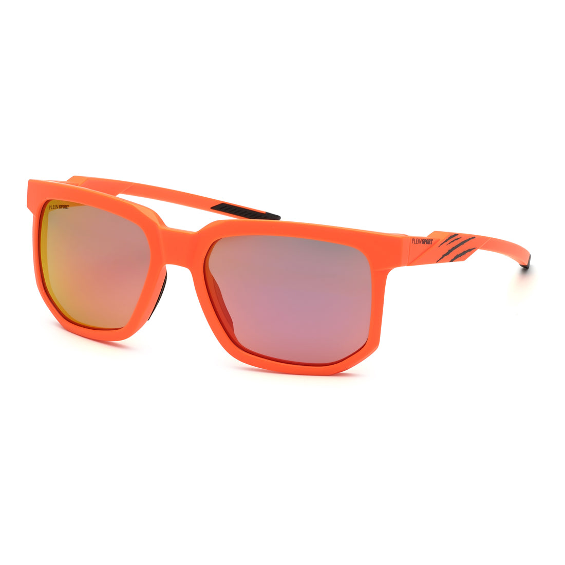 Philipp Plein Sport Men's Sunglasses SSP011-56B55P, Size 56/18/135 mm (Lens/Bridge/Temple), Orange Multicolored Polarized Multi-Layer Lenses