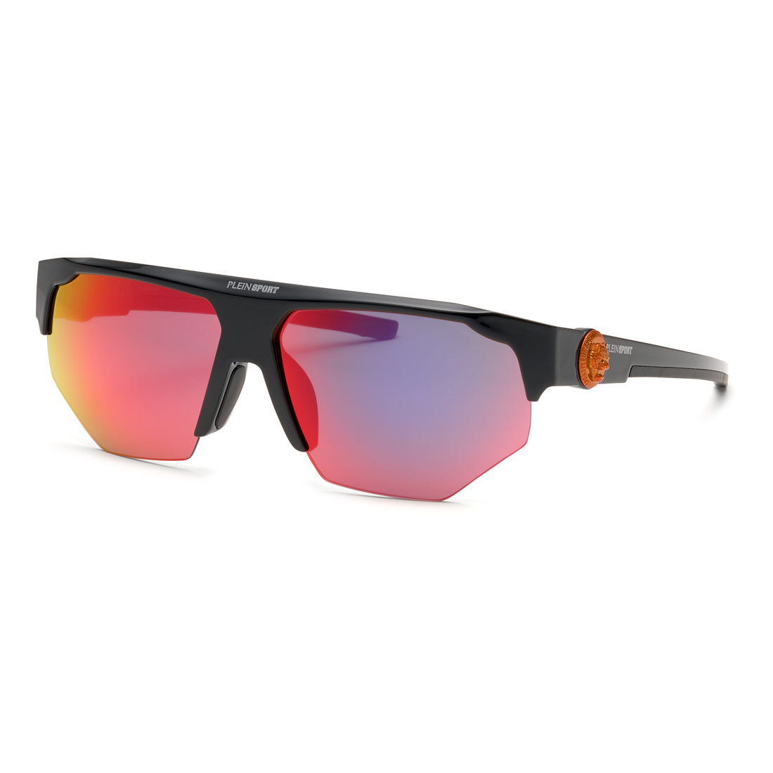Philipp Plein Sport Men's Sunglasses SSP015-62Z42R, Lens/Bridge/Temple Dimensions 62/13/135 mm, Black Injected Material
