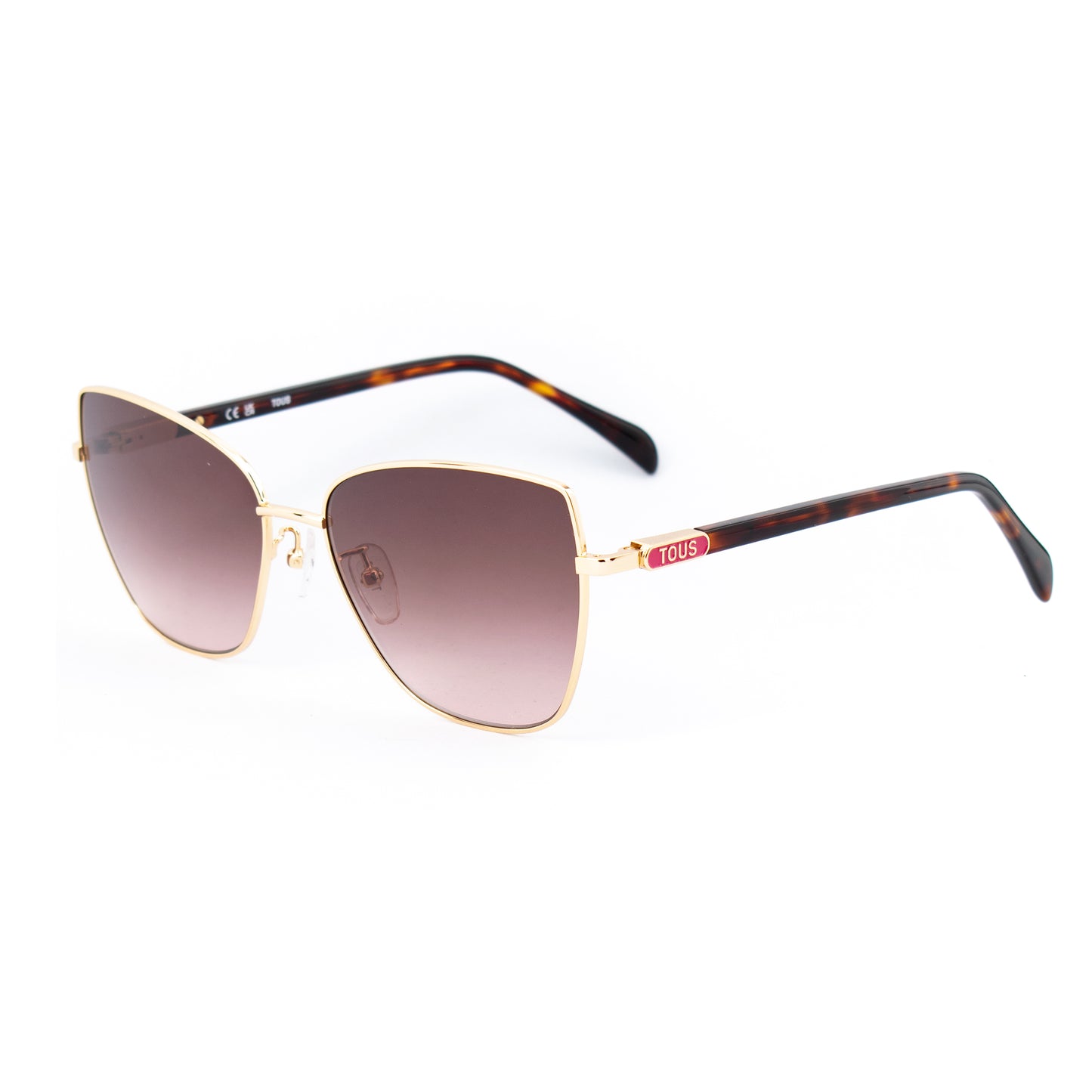 Tous Women's Sunglasses Model STO471-590300 - Lens 59mm / Bridge 16mm / Temple 140mm - Pink Acetate Frame with Brown Lenses