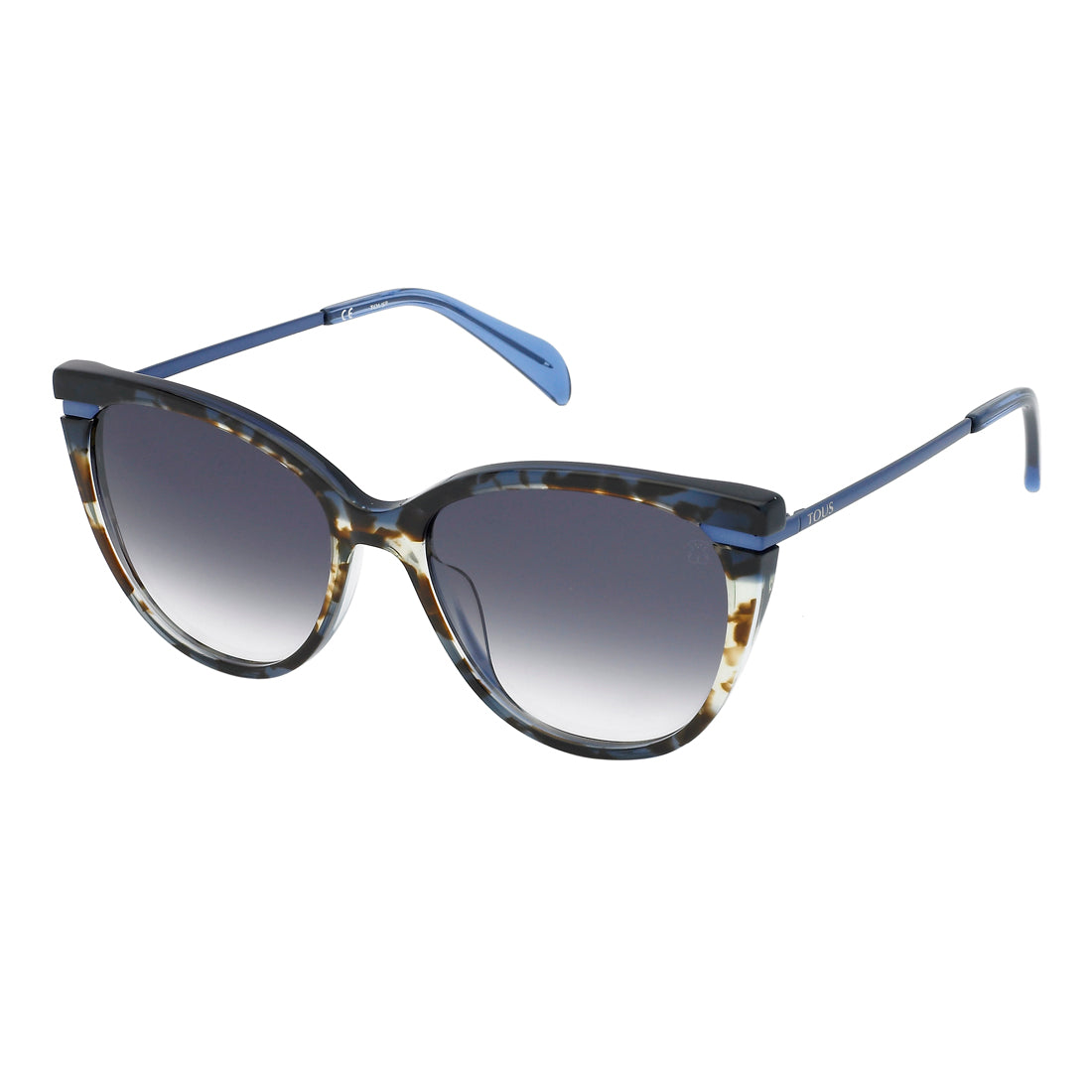 Tous Women Sunglasses STOA94-550U62 with Blue Acetate Frame, Lens Width 55 mm, Bridge 17 mm, Temple 135 mm