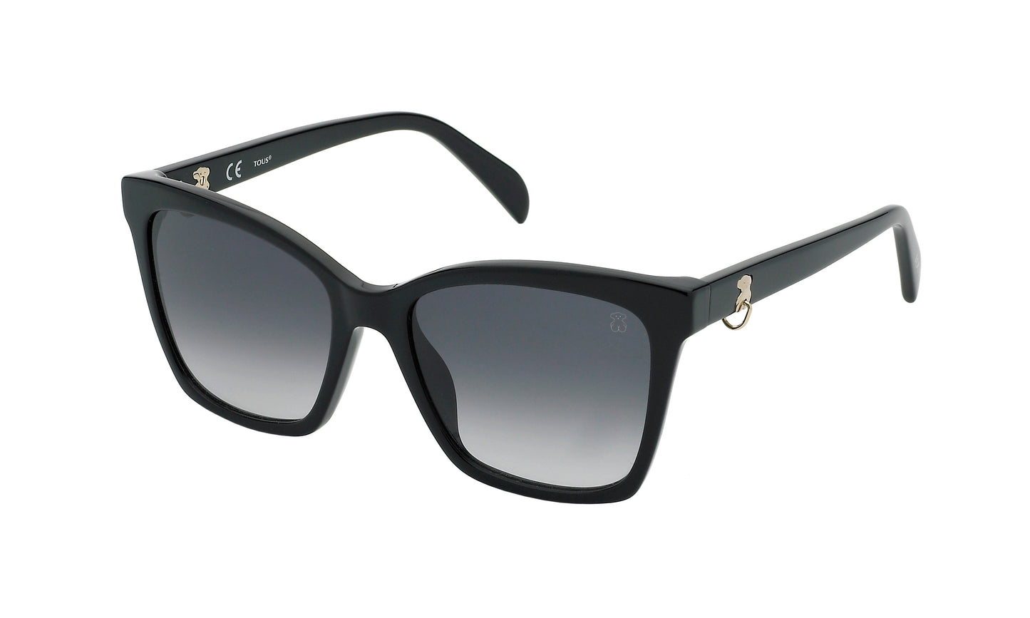 Tous Women's Sunglasses STOB50550700 with Acetate Frame, Black Color, Lens/Bridge/Temple Dimensions 55/18/140 mm, Grey Gradient Standard Lenses