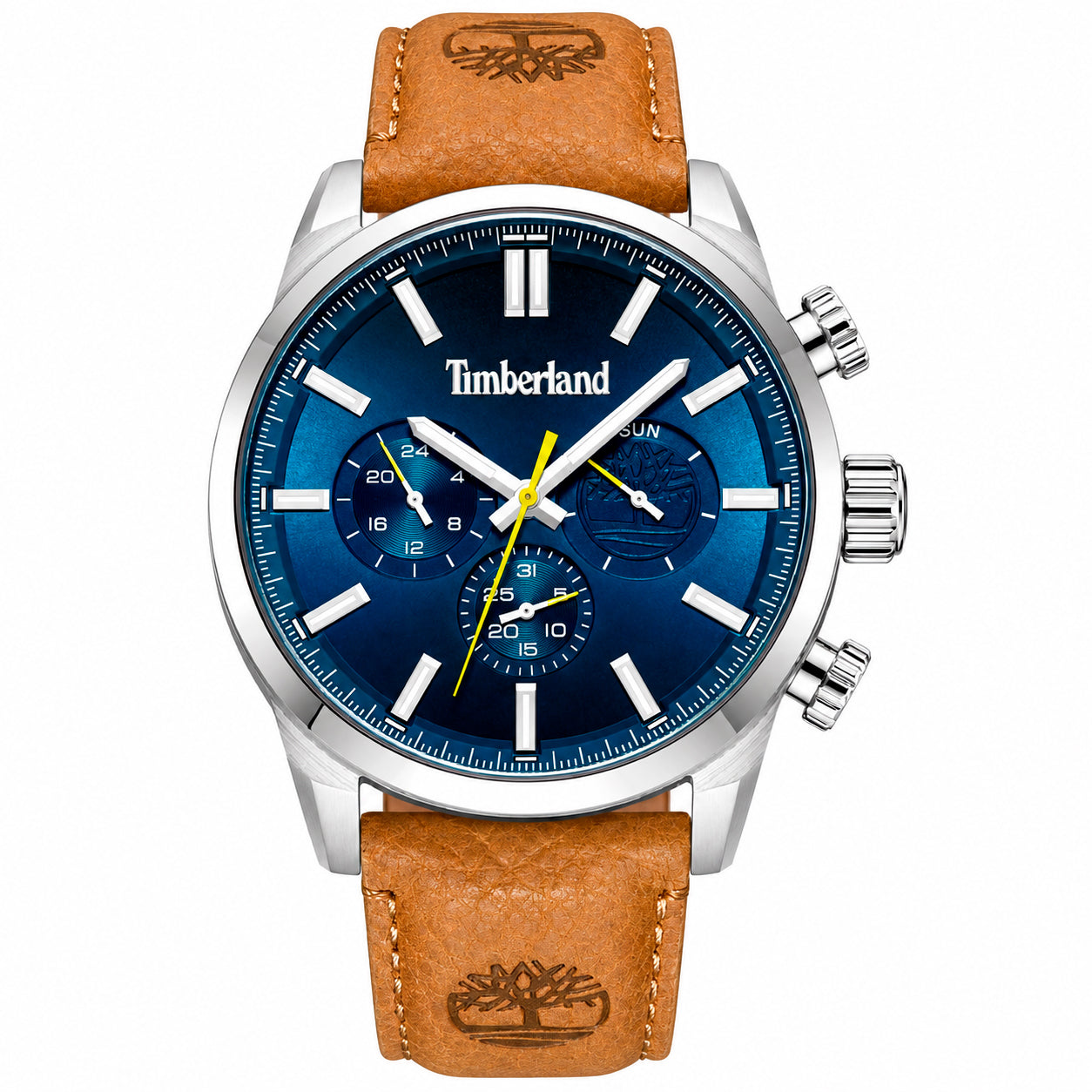 Timberland Men's Watch TDWGF0028702M, 53mm Brown Leather Strap