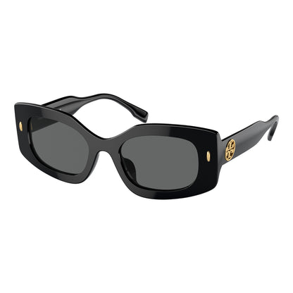 Tory Burch Women's Sunglasses TY7202U170973 – Black Acetate Frame, Grey Lenses, 50/19/145 mm