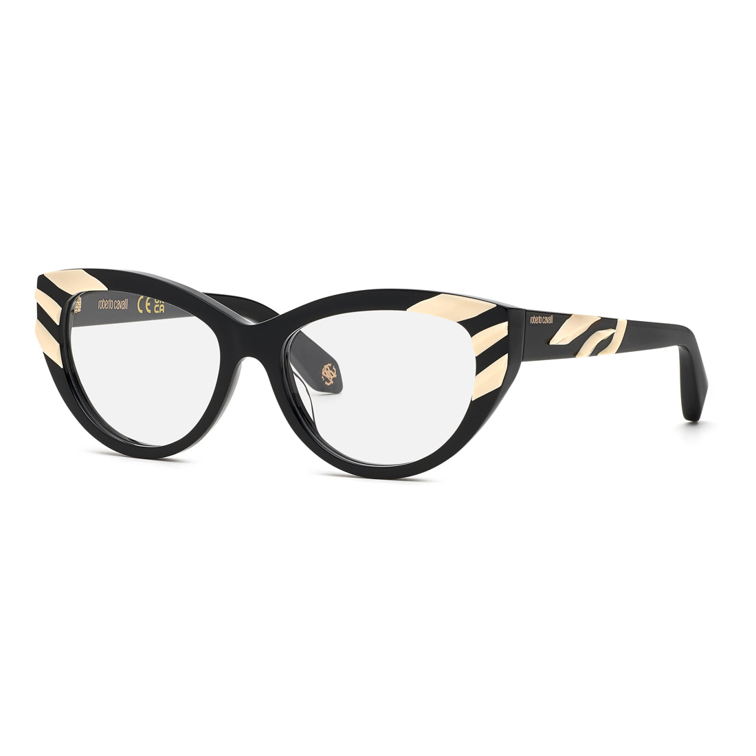 Roberto Cavalli Women's Eyeglasses VRC024V53700Y, Black Acetate Frame, Lens Width 53 mm, Bridge Width 16 mm, Temple Length 135 mm