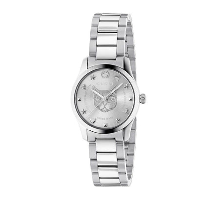 Gucci Women’s Watch YA126595 with 27mm Grey Stainless Steel Case and Bracelet