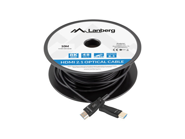 LANBERG HDMI M/M V2.1 Kabel 10m 8K optisch AOC schwarz