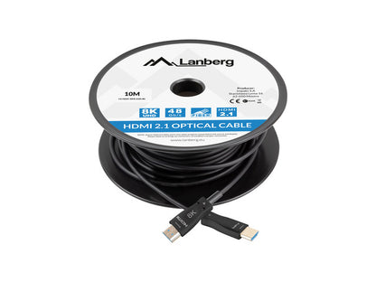LANBERG HDMI M/M V2.1 Kabel 10m 8K optisch AOC schwarz