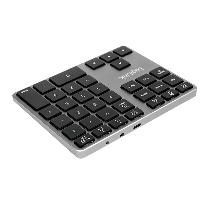 Logilink Bluetooth Keypad, 35 Keys, Aluminum, Space Gray
