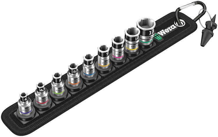 WERA Belt A 1 Zyklop socket set w. holding function 1/4" drive
