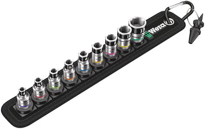 WERA Belt A 1 Zyklop socket set w. holding function 1/4" drive