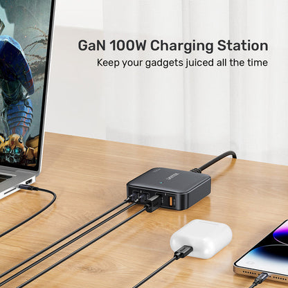 GaN network charger - Unitek P1229ABK01-EU | 100W 2x USB-C 2x USB-A