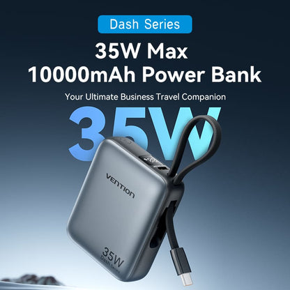 Vention 10000mAh 35W - power bank with USB-C cable (beige)