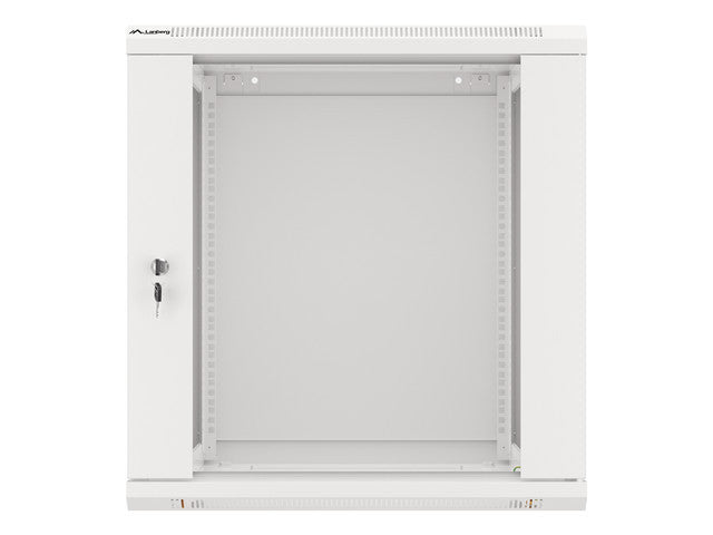 Lanberg wall-mounted installation rack cabinet 19'' 12U 600x600mm gray (glass door)