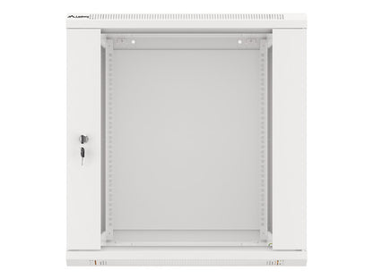 Lanberg wall-mounted installation rack cabinet 19'' 12U 600x600mm gray (glass door)