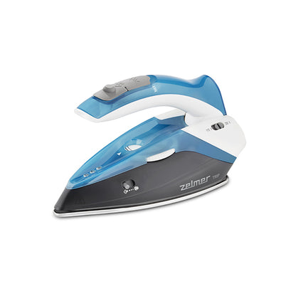 Zelmer ZIR0500 Dry & Steam Iron with Stainless Steel Soleplate, 1100 W, Black/Blue/White