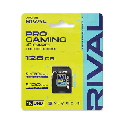 GOODRAM microSDXC 64GB V30 A2 UHS-I U3 RIVAL with Adapter