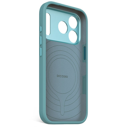 Decoded Antimicrobial Silicone Back Cover for iPhone 17 Pro, Retro Blue