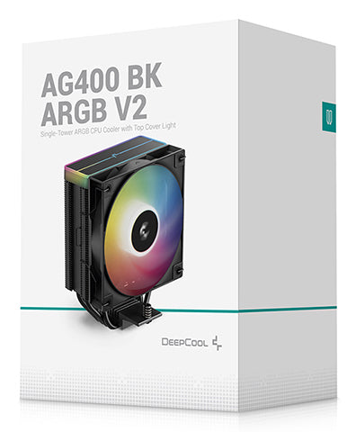 Deepcool AG400 ARGB V2 CPU Cooler (Black, 120 mm)