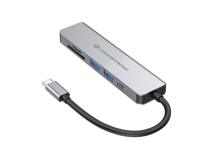 CONCEPTRONIC  6-1 Dock USB-C->HDMI/2xUSB-A/SD/TF/+   15cm gr