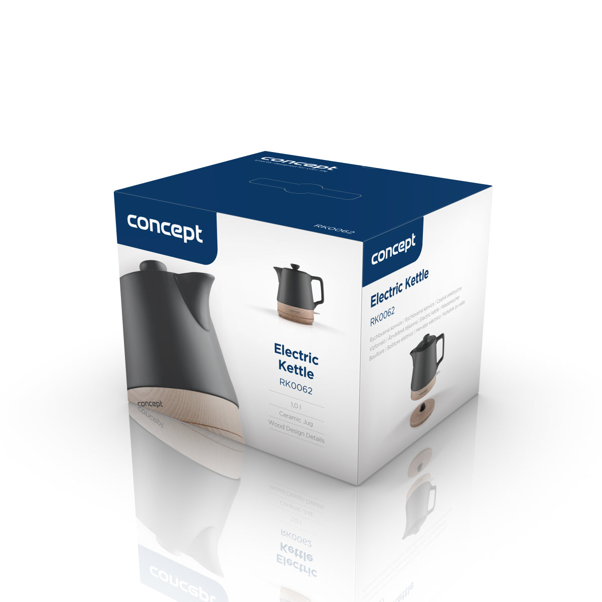 Concept RK0062 Electric Kettle 1 L 1200 W Anthracite, Wood