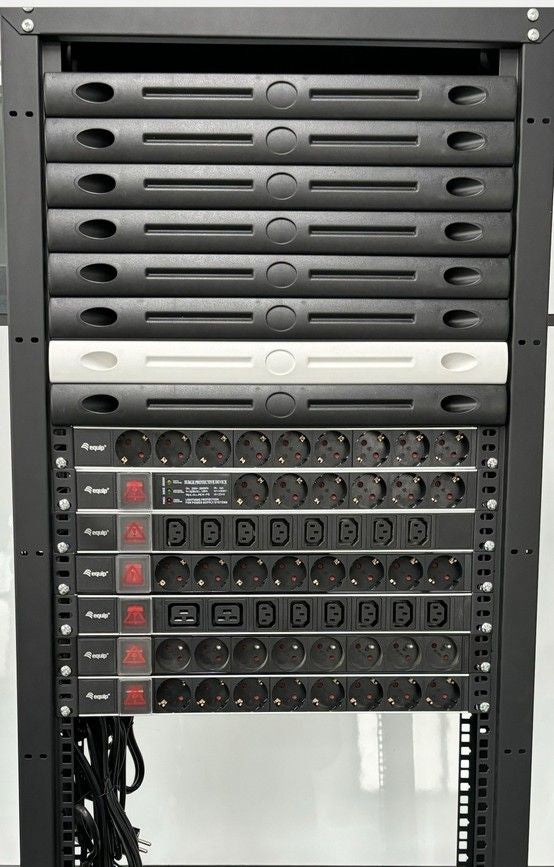 Equip 19" Steckdosenleiste IEC C20->6xIEC C19+Switch    Alu.