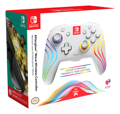 PDP Afterglow Wave Wireless Controller - White - Nintendo Switch