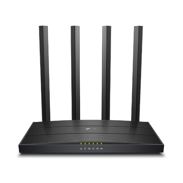 Ασύρματος δρομολογητής TP-Link Archer C6U με Gigabit Ethernet και διπλής ζώνης λειτουργία (2,4 GHz / 5 GHz) σε μαύρο χρώμα