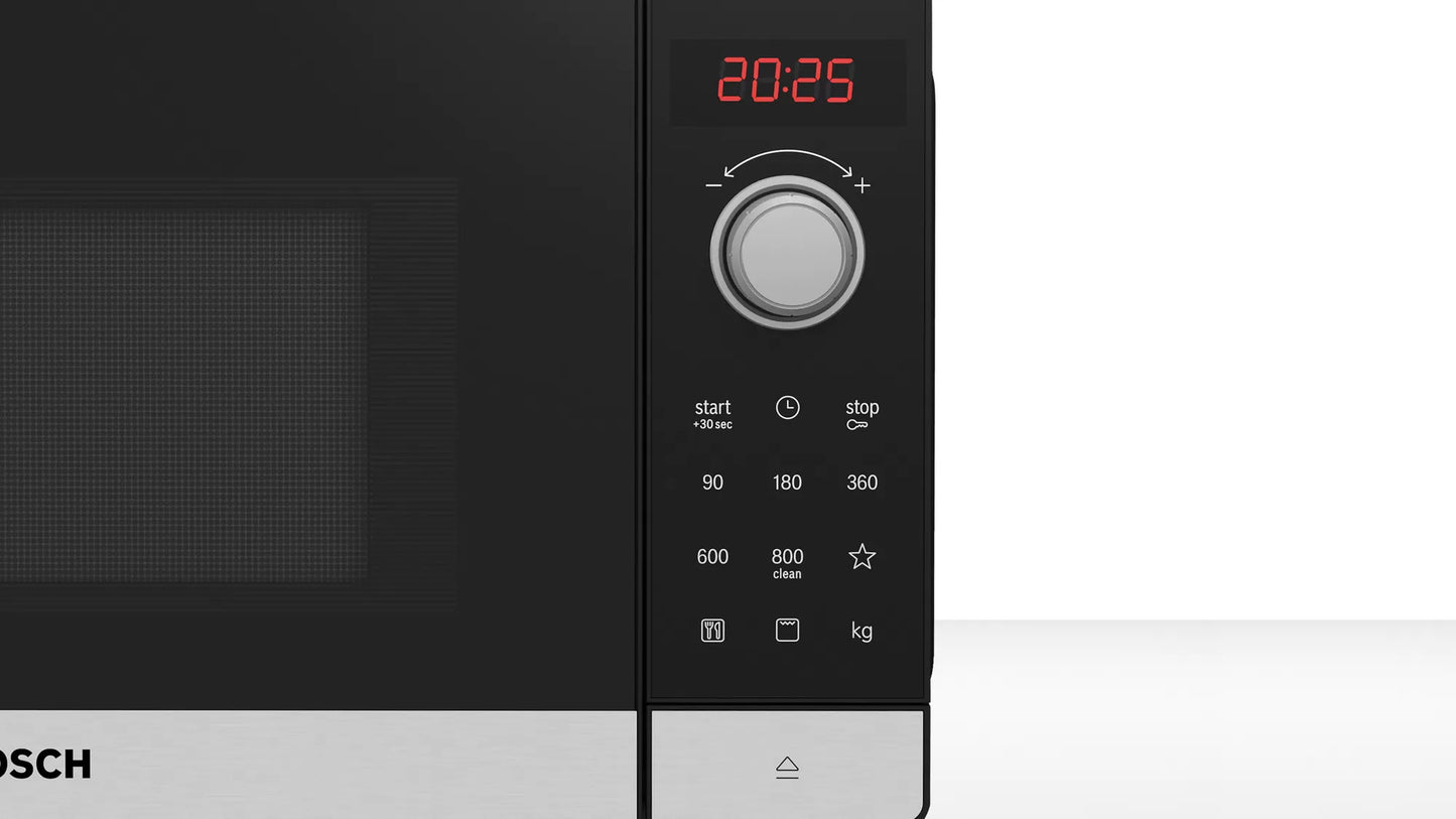 Bosch Serie 2 FEL023MS2 microwave Countertop Solo microwave 20 L 800 W Black, Stainless steel