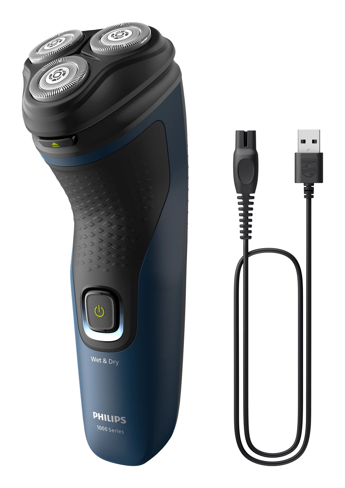 Philips S1151/00 Men's Rotary Shaver and Trimmer in Black and Blue
