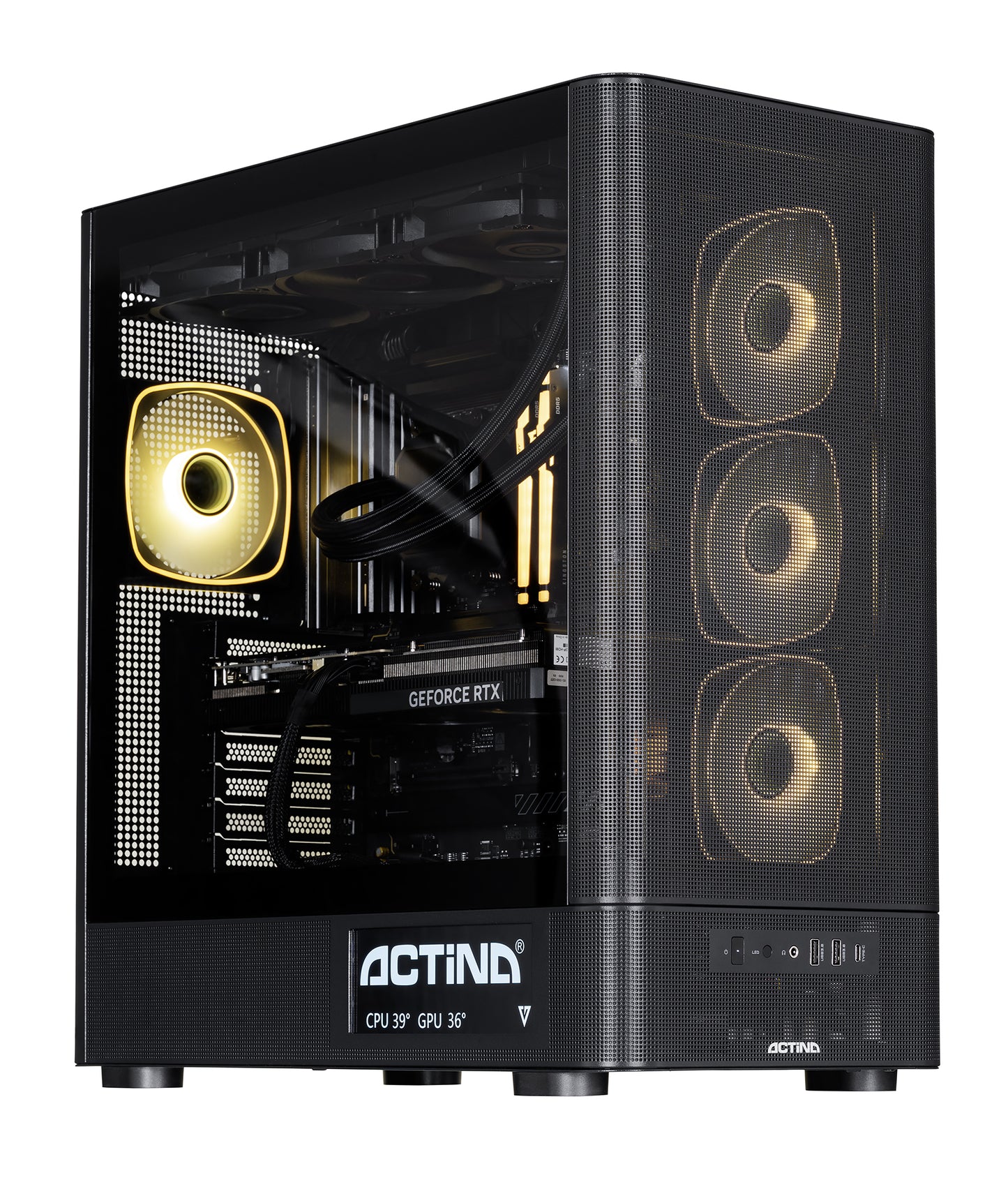 Actina 5901443440246 Επιτραπέζιος Υπολογιστής με επεξεργαστή AMD Ryzen™ 9 9900X3D, 32 GB DDR5-SDRAM, 1 TB SSD, κάρτα γραφικών NVIDIA GeForce RTX 5070 Ti, λειτουργικό σύστημα Windows 11 Home, Midi Tower μαύρο