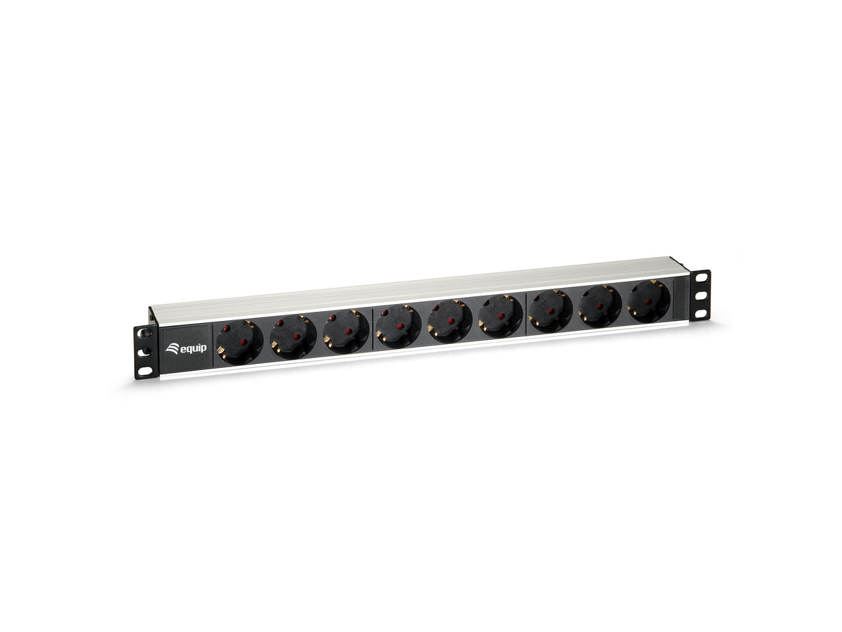 Equip 19" Steckdosenleiste CEE7/7 90°->9xSchuko         Alu.