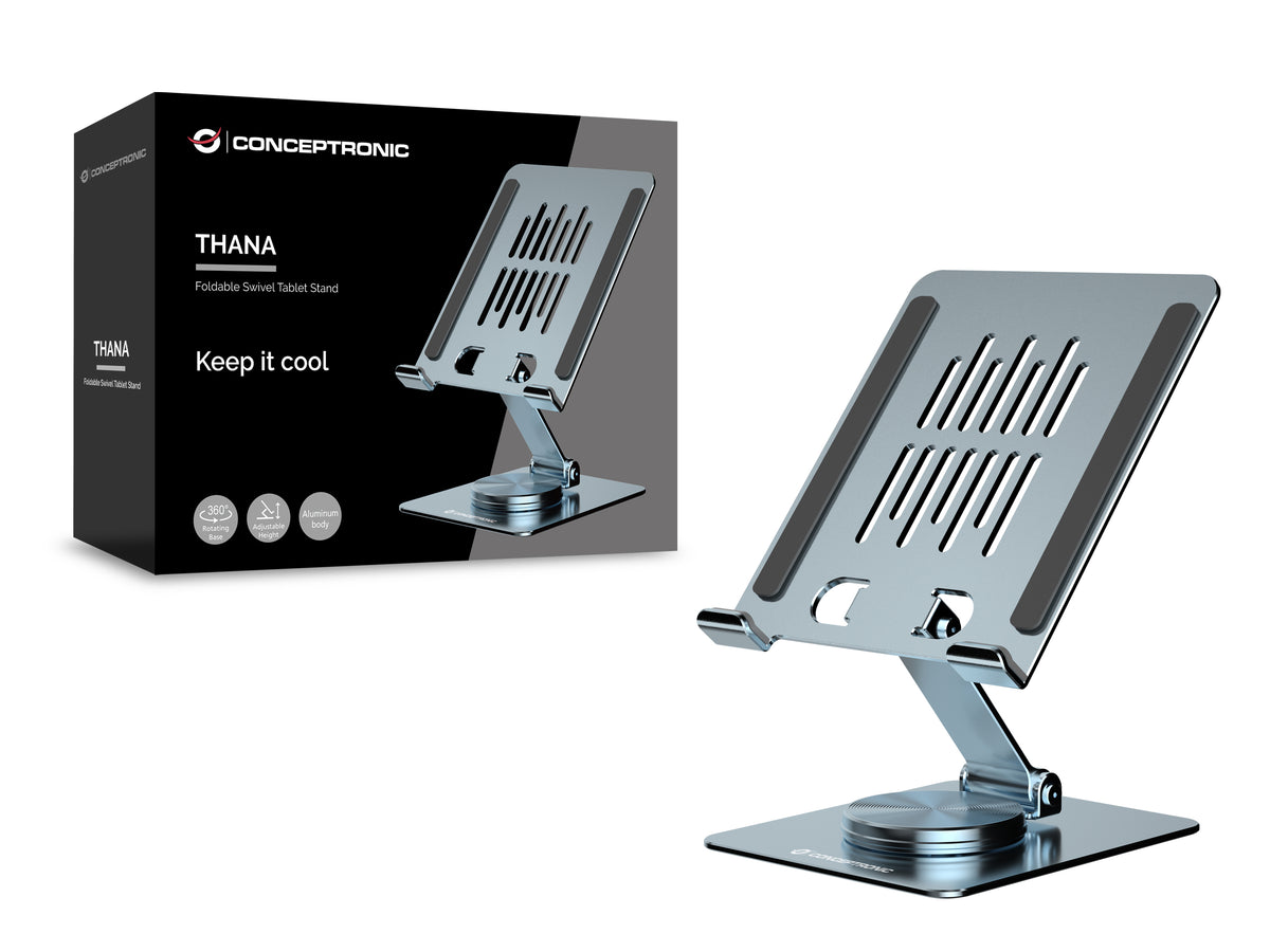 CONCEPTRONIC Tablet Halterung 360°/drehbar/höhenverst.  grau