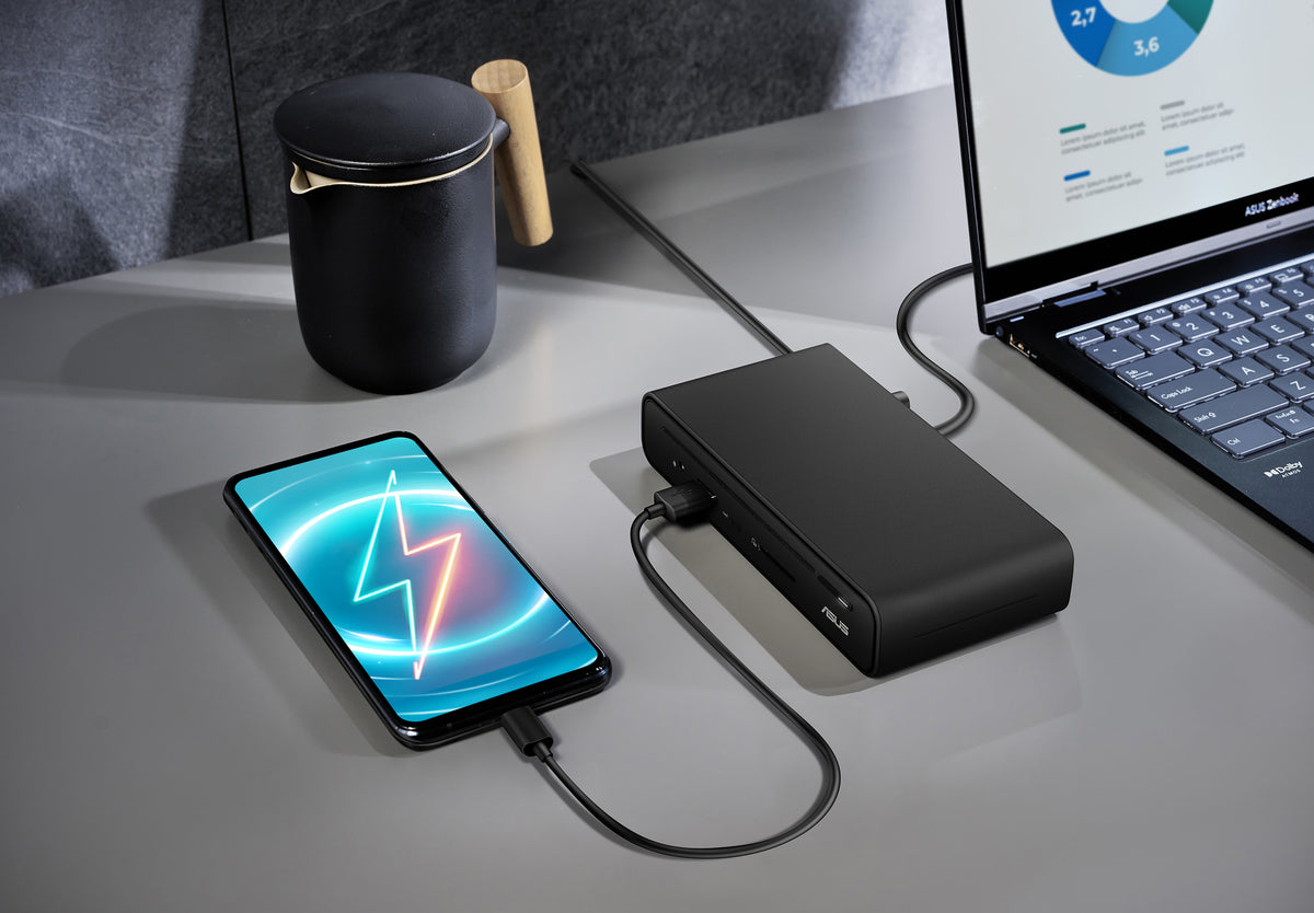 ASUS DC300 Triple Display USB-C Docking Station, USB 3.2 Gen 2 (3.1 Gen 2) Type-C, Black