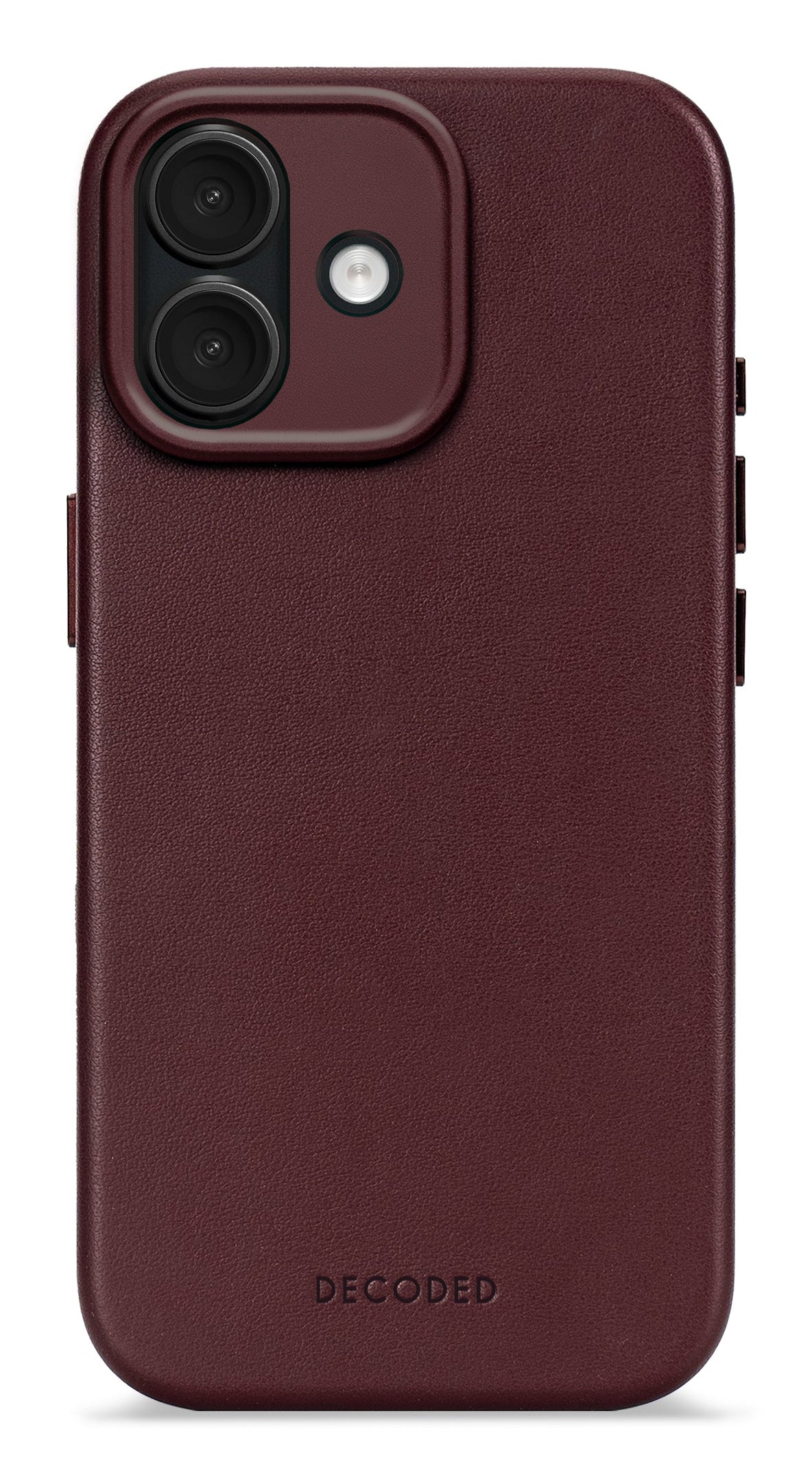 Decoded Leather Backcover for iPhone 17 in Dark Ruby
