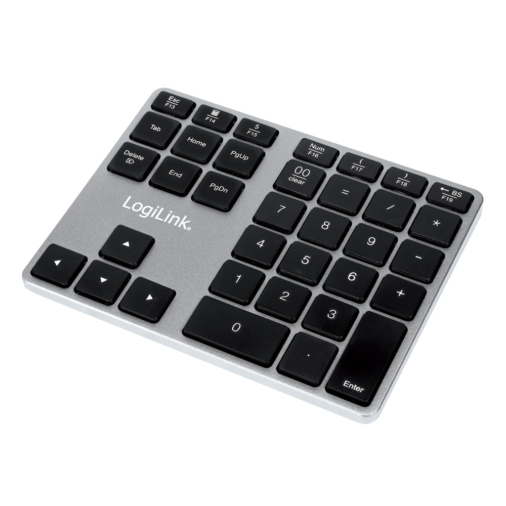 Logilink Bluetooth Keypad, 35 Keys, Aluminum, Space Gray