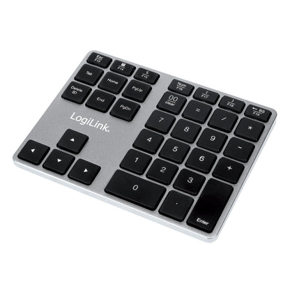 Logilink Bluetooth Keypad, 35 Keys, Aluminum, Space Gray