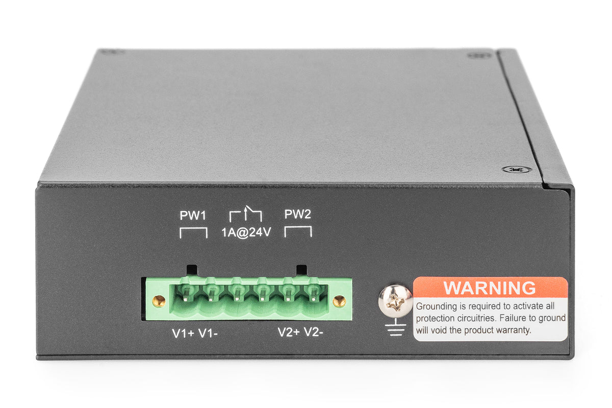 DIGITUS Industrial 8-Port Gigabit Unmanaged Switch, Black