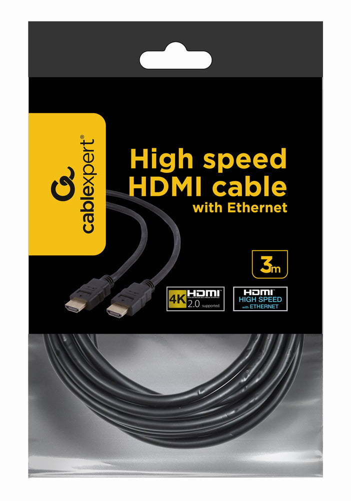 Gembird 3m HDMI Male to Male Cable, HDMI Type A (Standard), Black