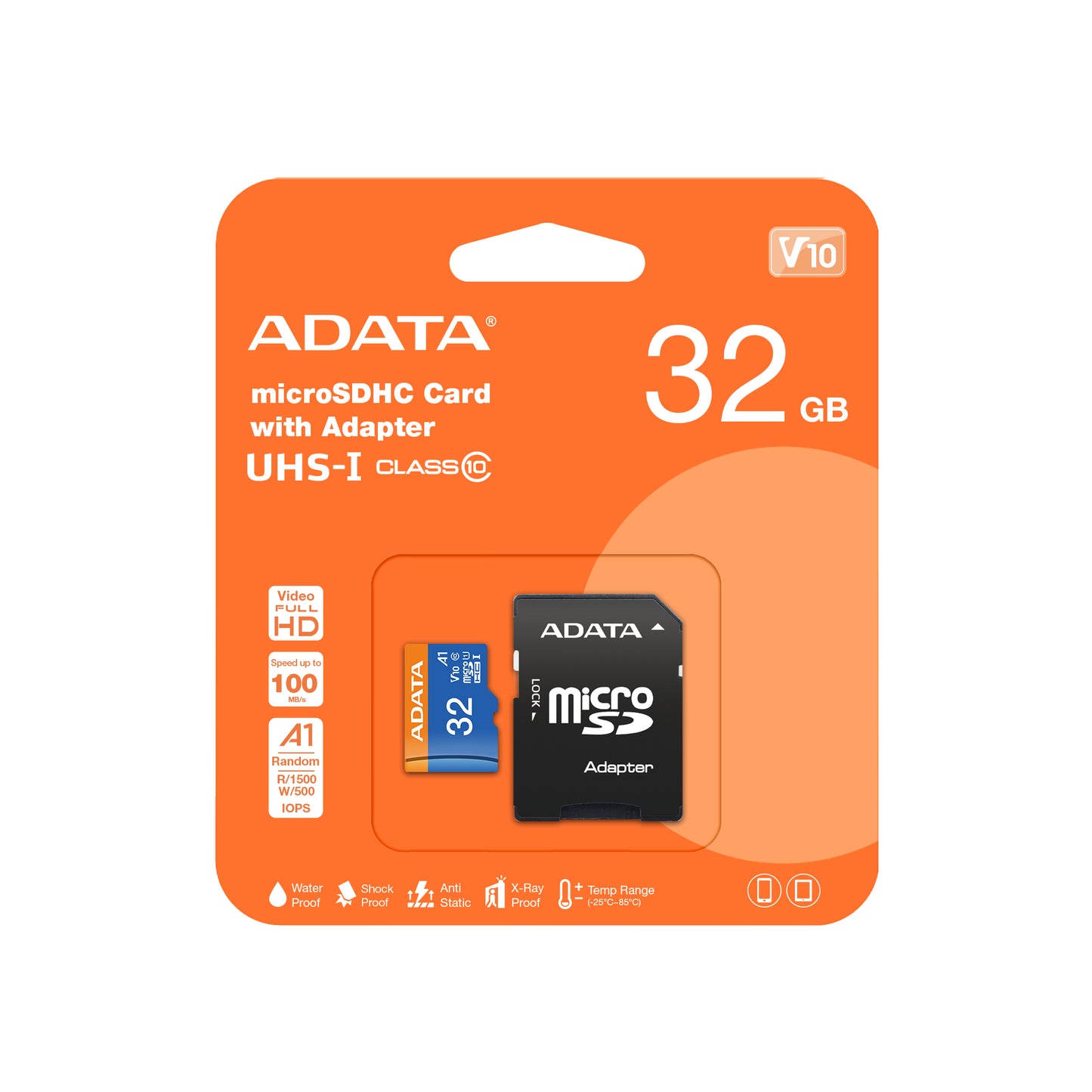 ADATA CARD MICROSDHC        32GB UHS-I CL10 100/20 MB/s W/1 Adap.