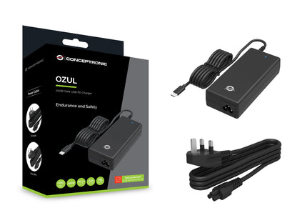 CONCEPTRONIC Ladegerät 1Port GaN USB-C UK   100WPD3.0/PPS sw