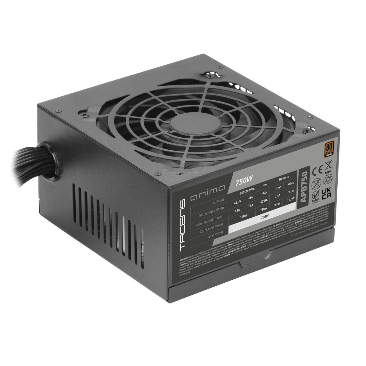 Tacens Anima APB750 power supply unit 750 W 20+4 pin ATX ATX Black