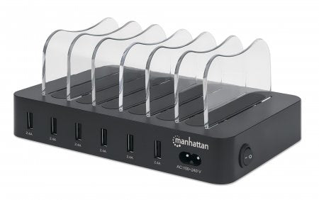 MANHATTAN 6-Port USB-Ladestation USB-A-Ports 2,4 A/5 V 55W