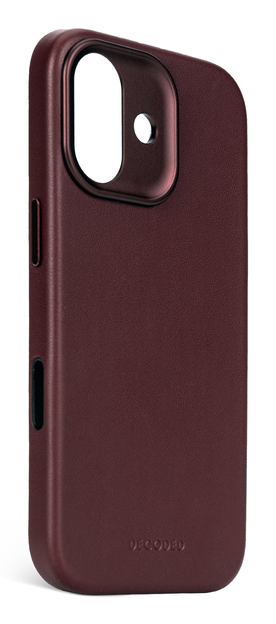 Decoded Leather Backcover for iPhone 17 in Dark Ruby