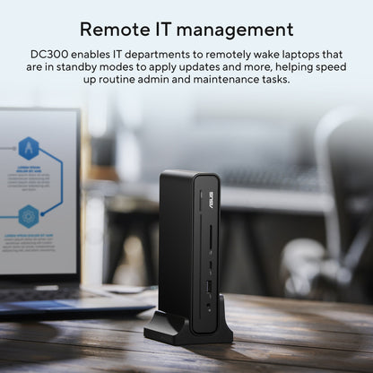 ASUS DC300 Triple Display USB-C Docking Station, USB 3.2 Gen 2 (3.1 Gen 2) Type-C, Black