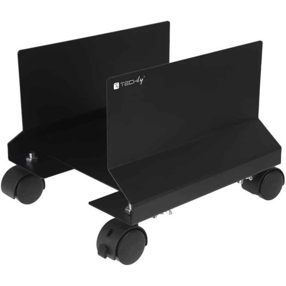 Techly PC Trolley with Casters, Metal, Black