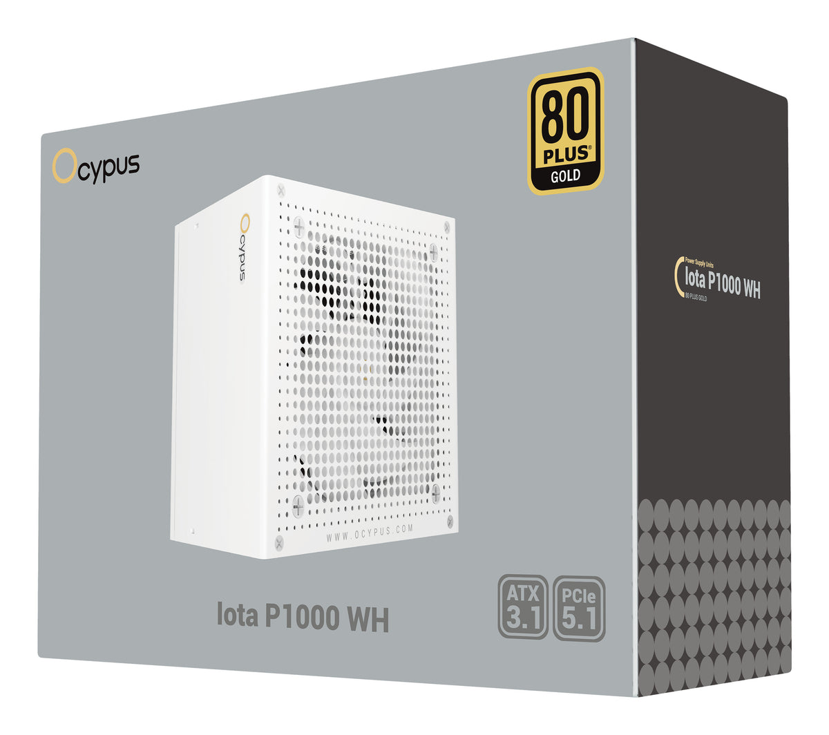 Ocypus Iota P1000 White (1x 12-Pin High Power GPU, 3x PCIe, Cable Management, 1000 Watt)
