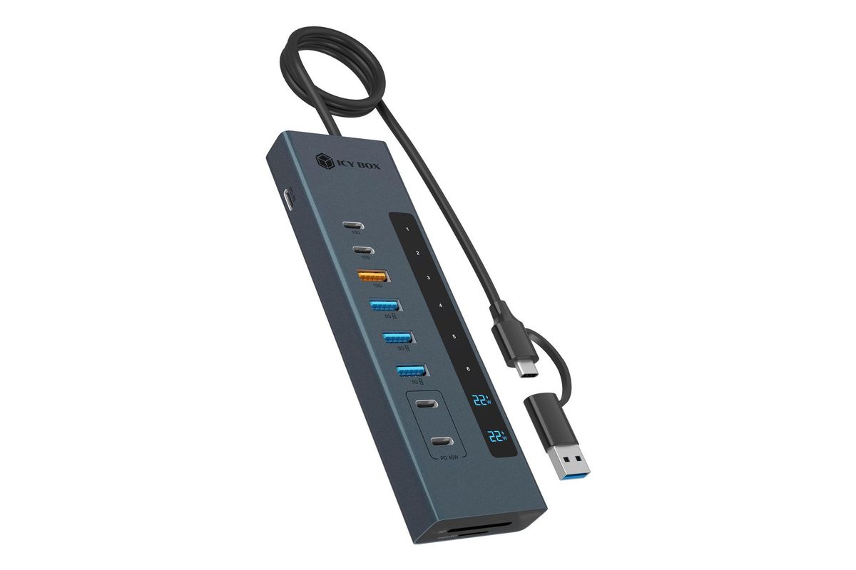 Hub 11-in-1 Hub IcyBox USB 3.2 mit Type-C & Kartenleser
