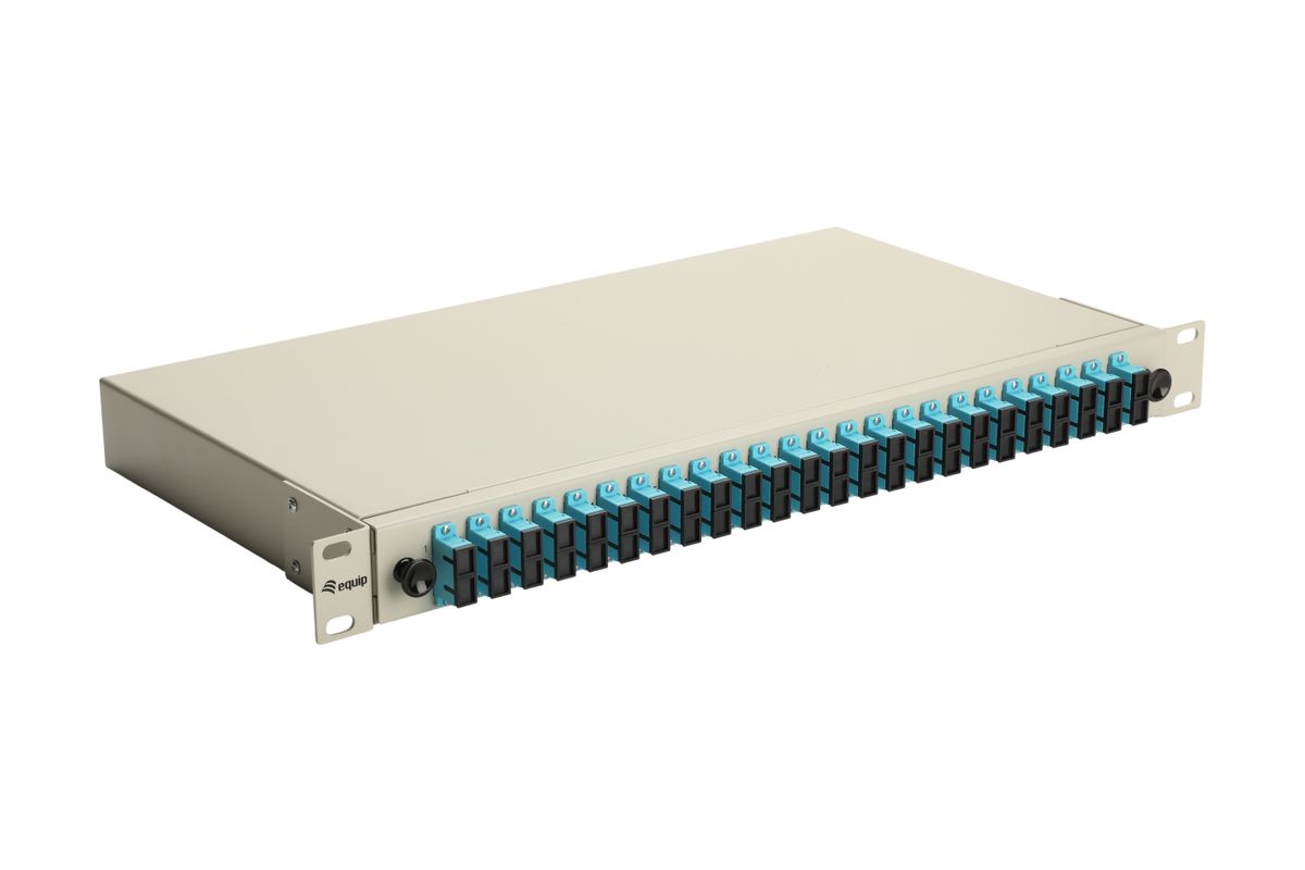 Equip LWL-Spleißkasten 24-Port SC-Duplex OM3 1U komplett  gr