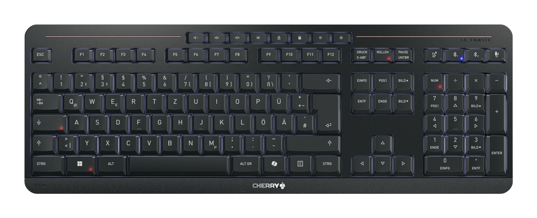CHERRY TAS G80-3000 Corded DE-Layout Πληκτρολόγιο σε Ανοιχτό Γκρι με Μπλε Διακόπτες